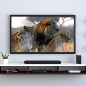 Wenge & White Wall-Mounted TV Panel with Side Shelves